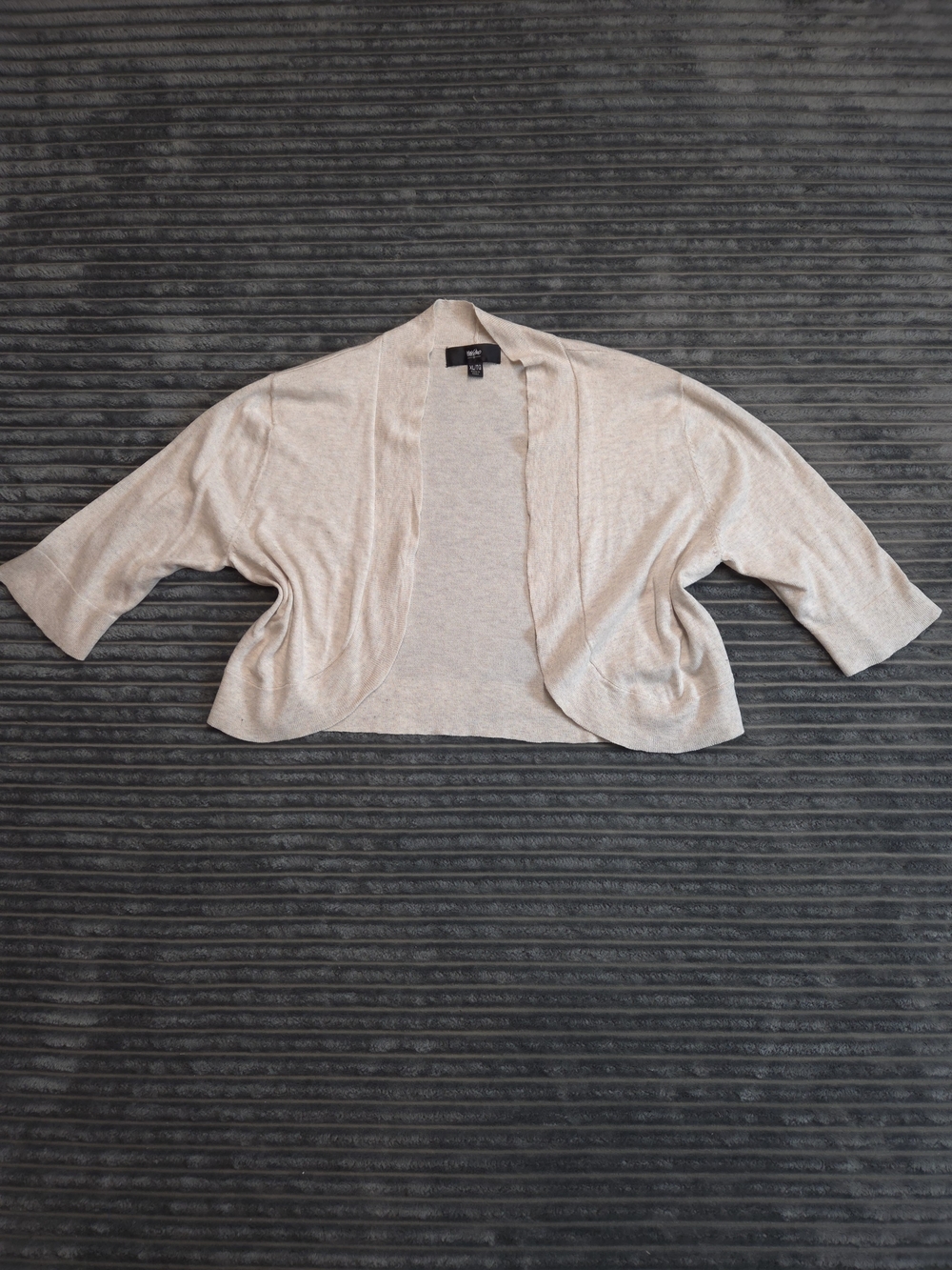 Mossimo Supply Co. Light Taupe Open-Front Cropped Shrug